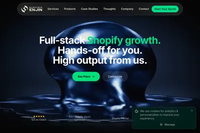 Screenshot of the Electric Enjin homepage