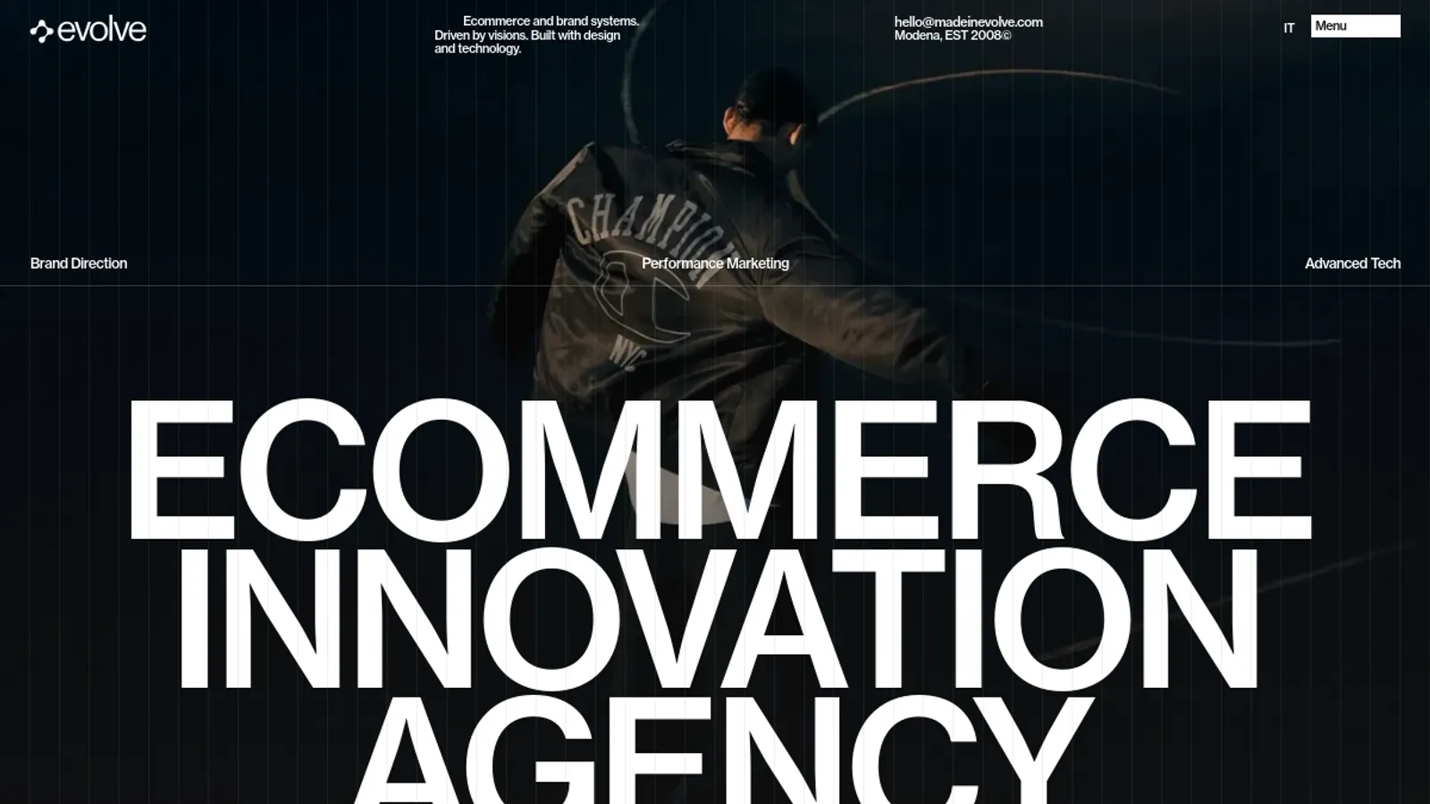 Screenshot of the Evolve homepage