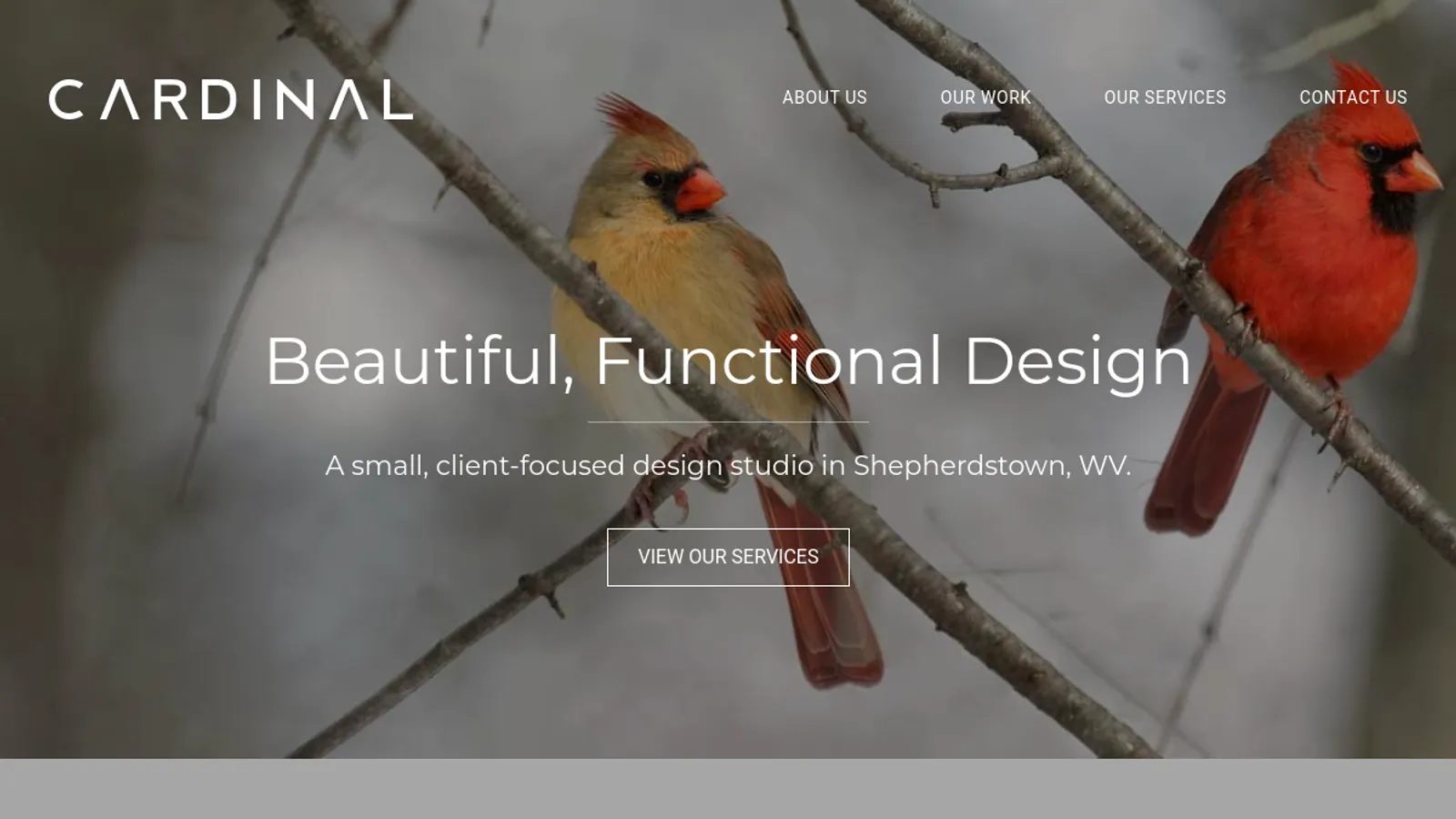 Screenshot of the Cardinal Creative Agency homepage
