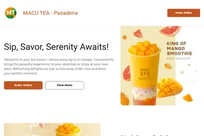 MACU TEA - Pasadena website homepage