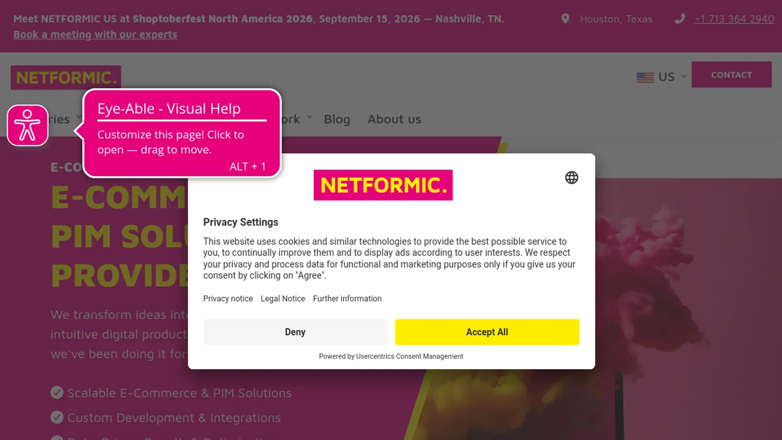 Screenshot of the NETFORMIC homepage