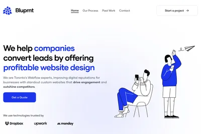 Screenshot of the Bluprnt Digital homepage