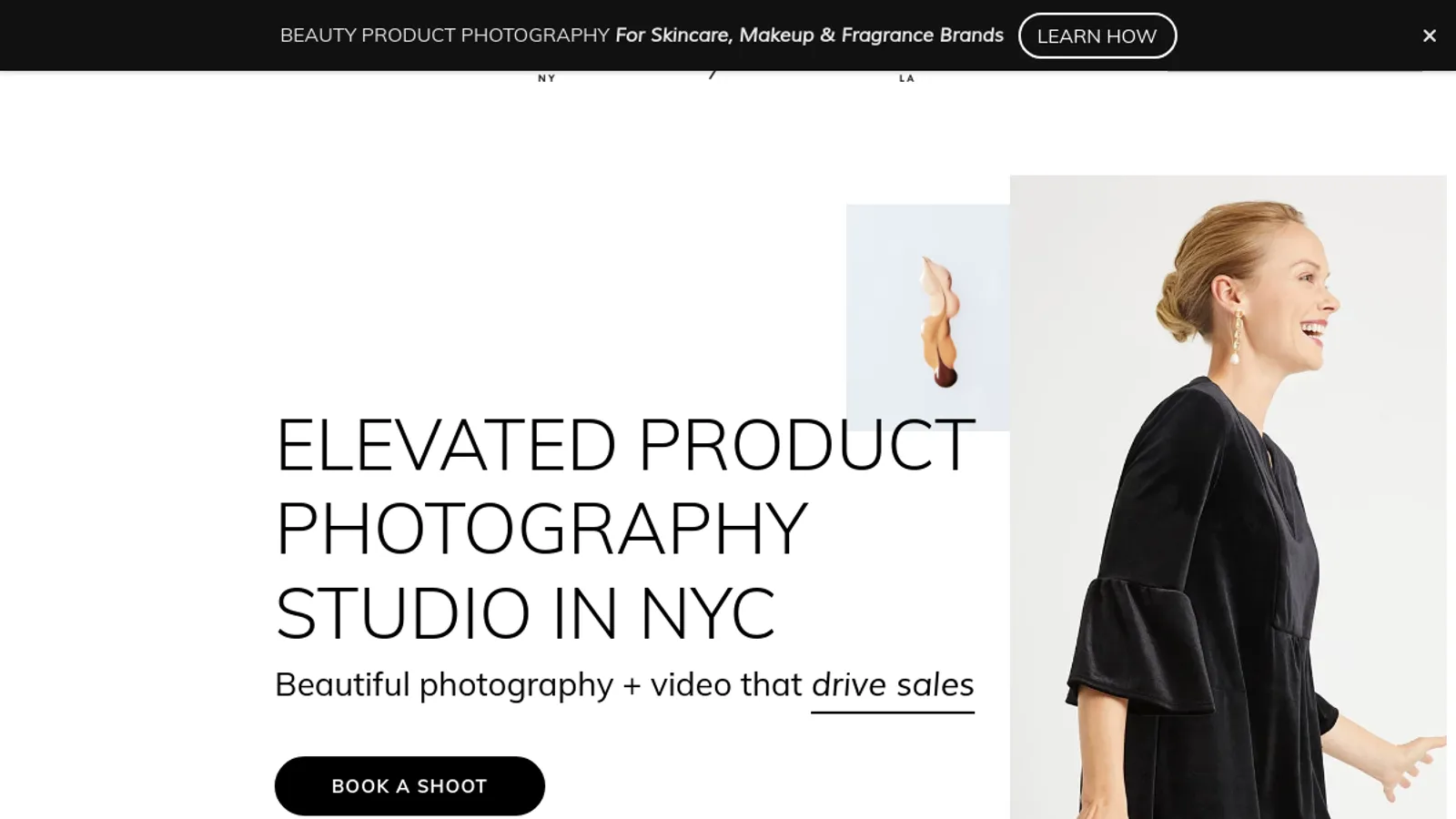 Screenshot of the The Line Studios homepage