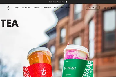 TBaar website homepage