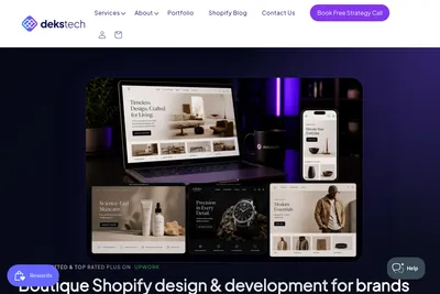 Screenshot of the dekstech homepage
