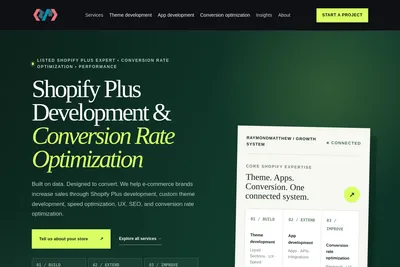 Screenshot of the Raymond Matthew homepage