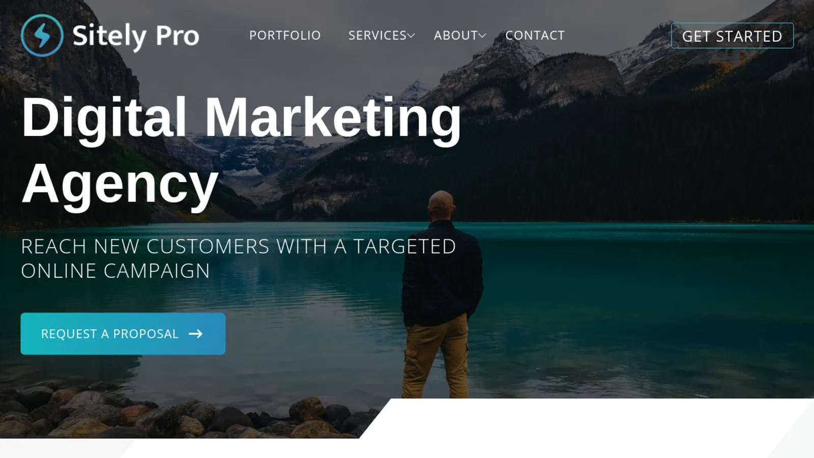 Screenshot of the Sitely Pro homepage