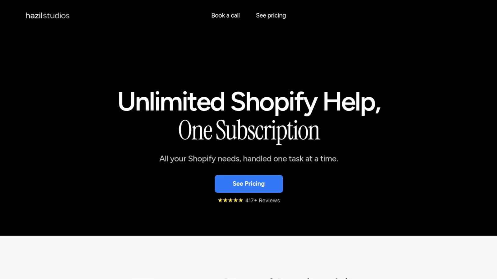 Screenshot of the Hazil Studios | New York homepage