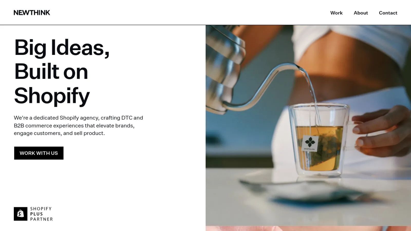 Screenshot of the Newthink homepage