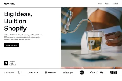 Screenshot of the Newthink homepage