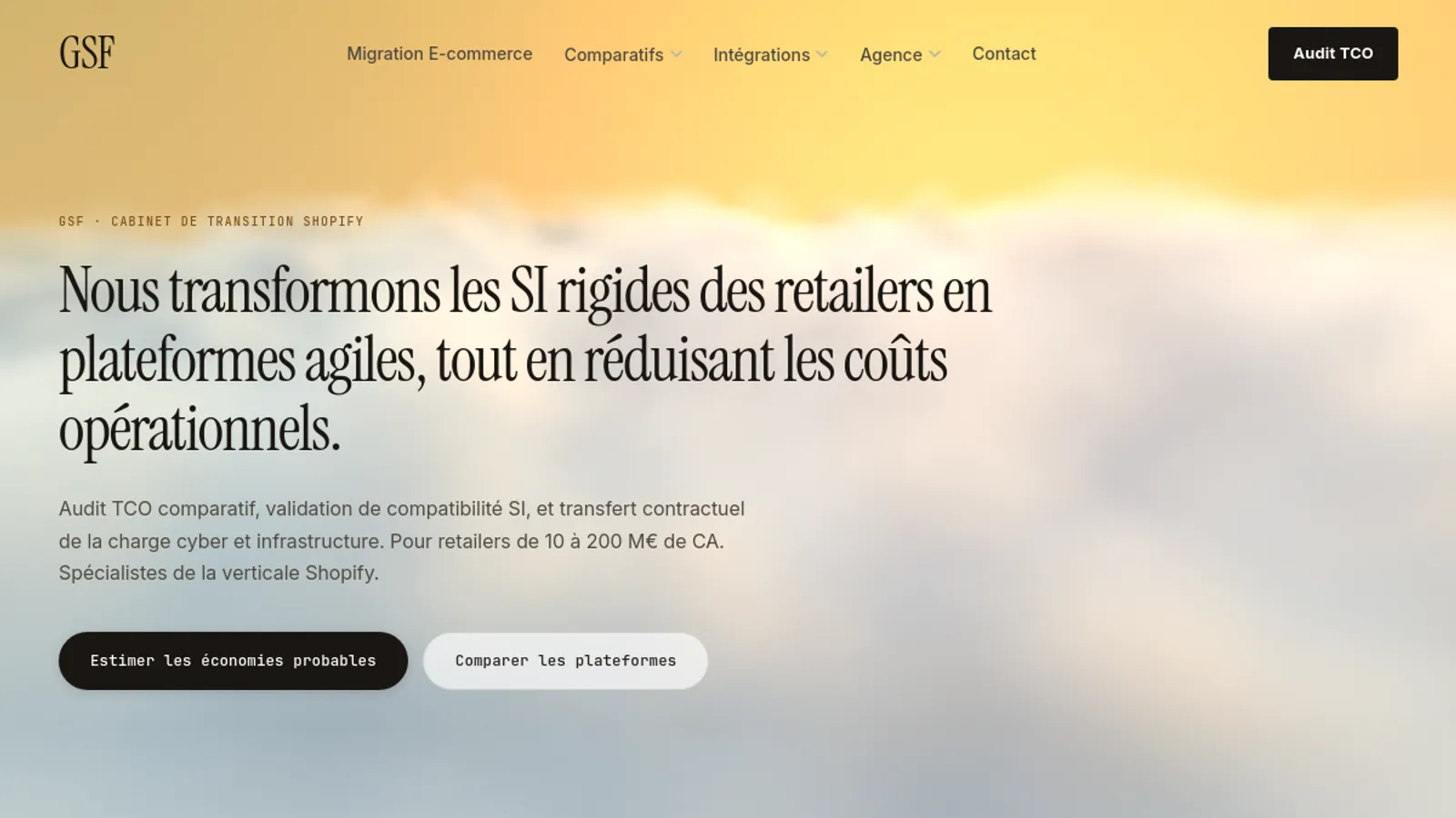 Screenshot of the Growth Scale Factory homepage