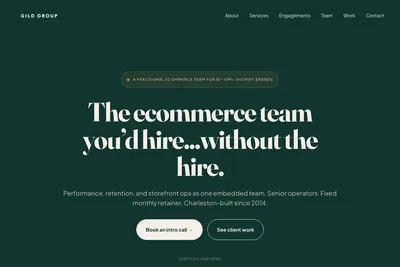 Screenshot of the Gild Group homepage