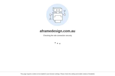 Screenshot of the Aframe Design homepage