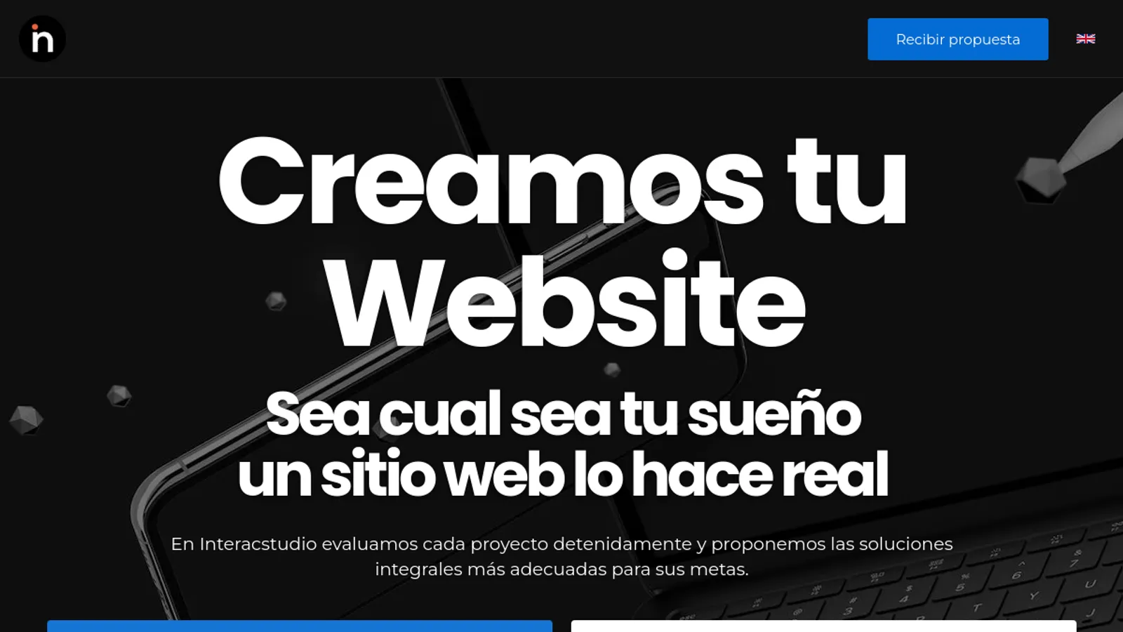 Screenshot of the Interacstudio homepage
