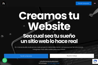 Screenshot of the Interacstudio homepage