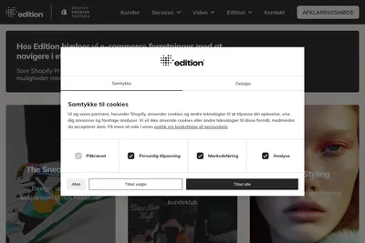 Screenshot of the Edition homepage