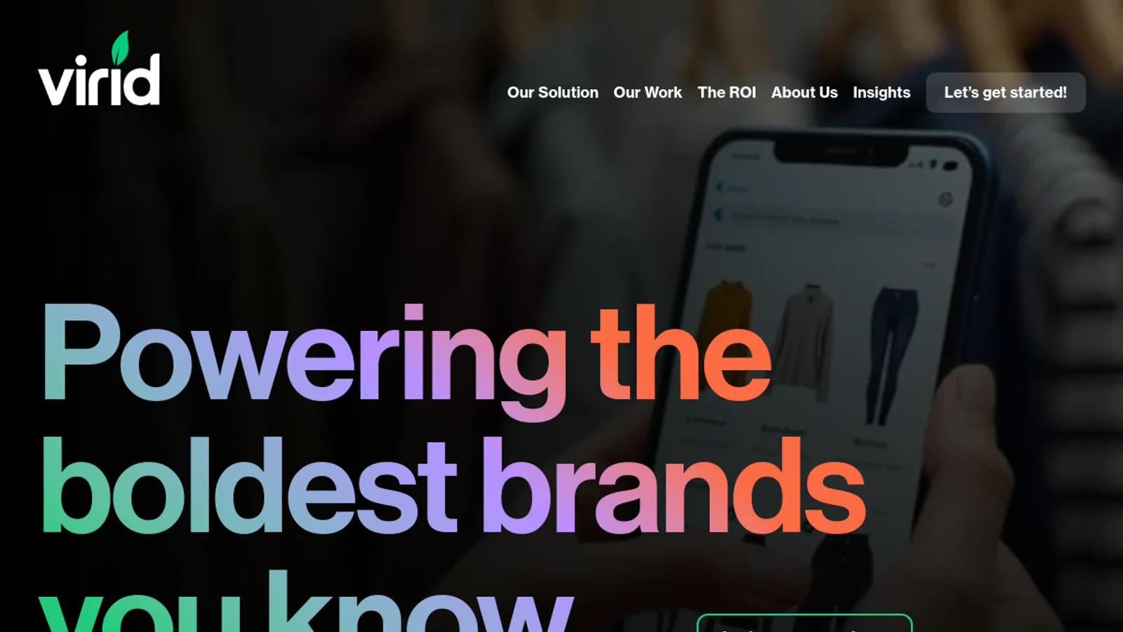 Screenshot of the Virid homepage
