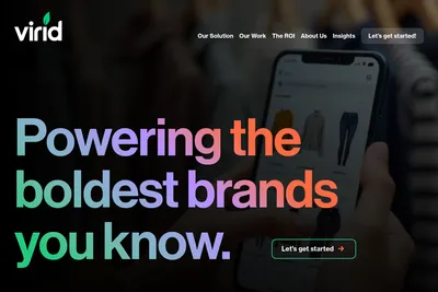 Screenshot of the Virid homepage