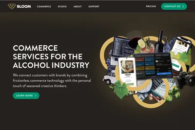 Screenshot of the Bloom homepage