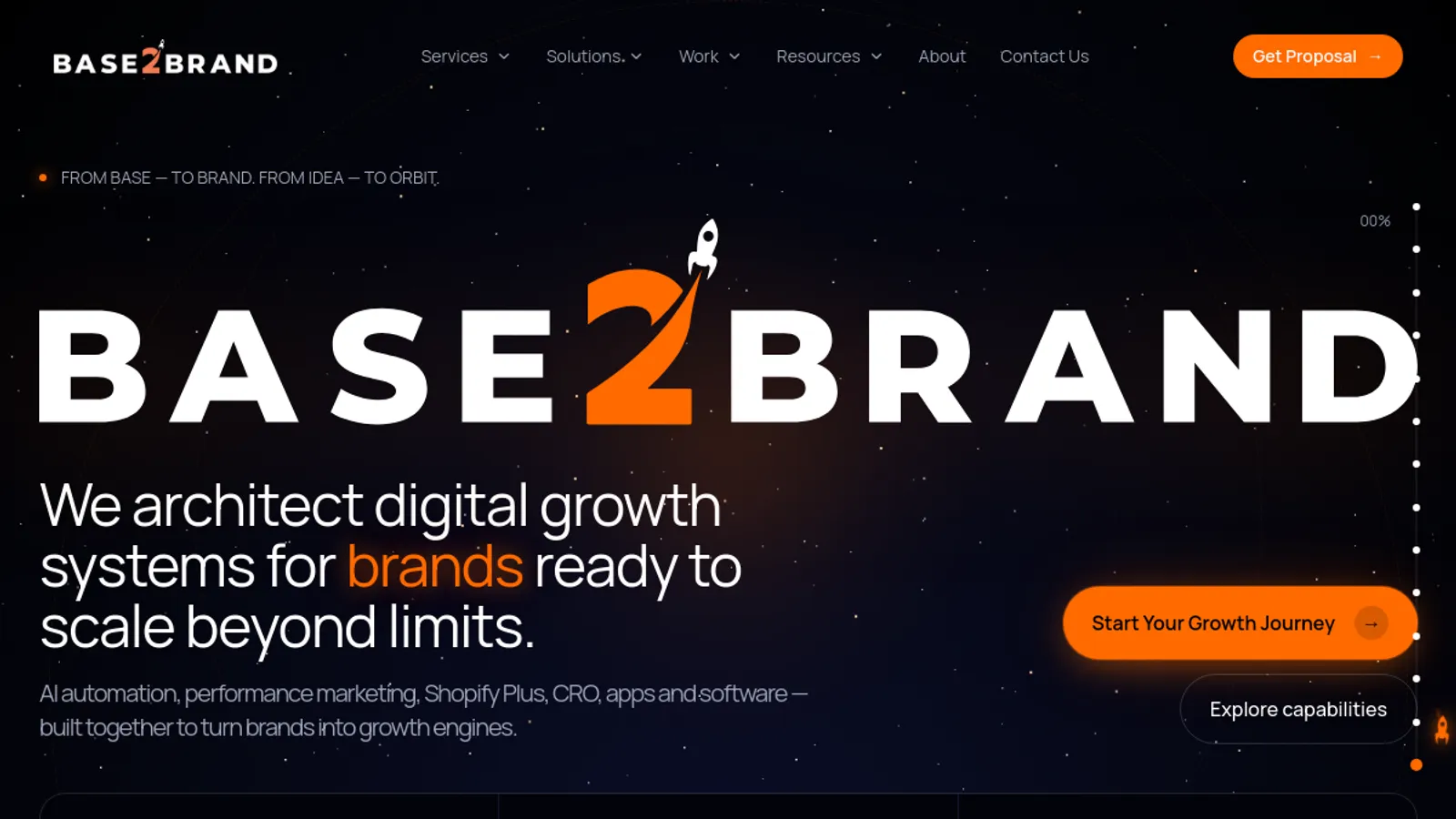 Screenshot of the Base2brand Infotech Pvt Ltd homepage