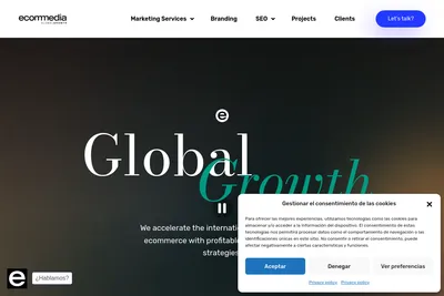 Screenshot of the ECOMMEDIA homepage