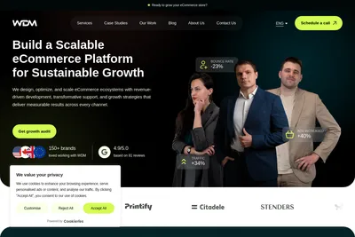 Screenshot of the WD Market homepage