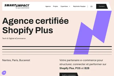 Screenshot of the SMART IMPACT homepage