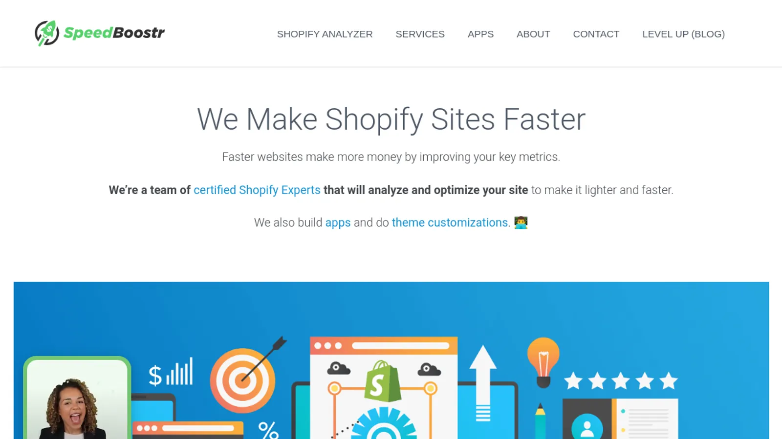 Screenshot of the Speed Boostr Services homepage