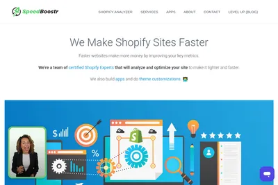 Screenshot of the Speed Boostr Services homepage