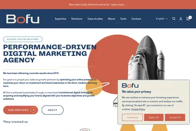 Screenshot of the Bofu Agence Marketing homepage