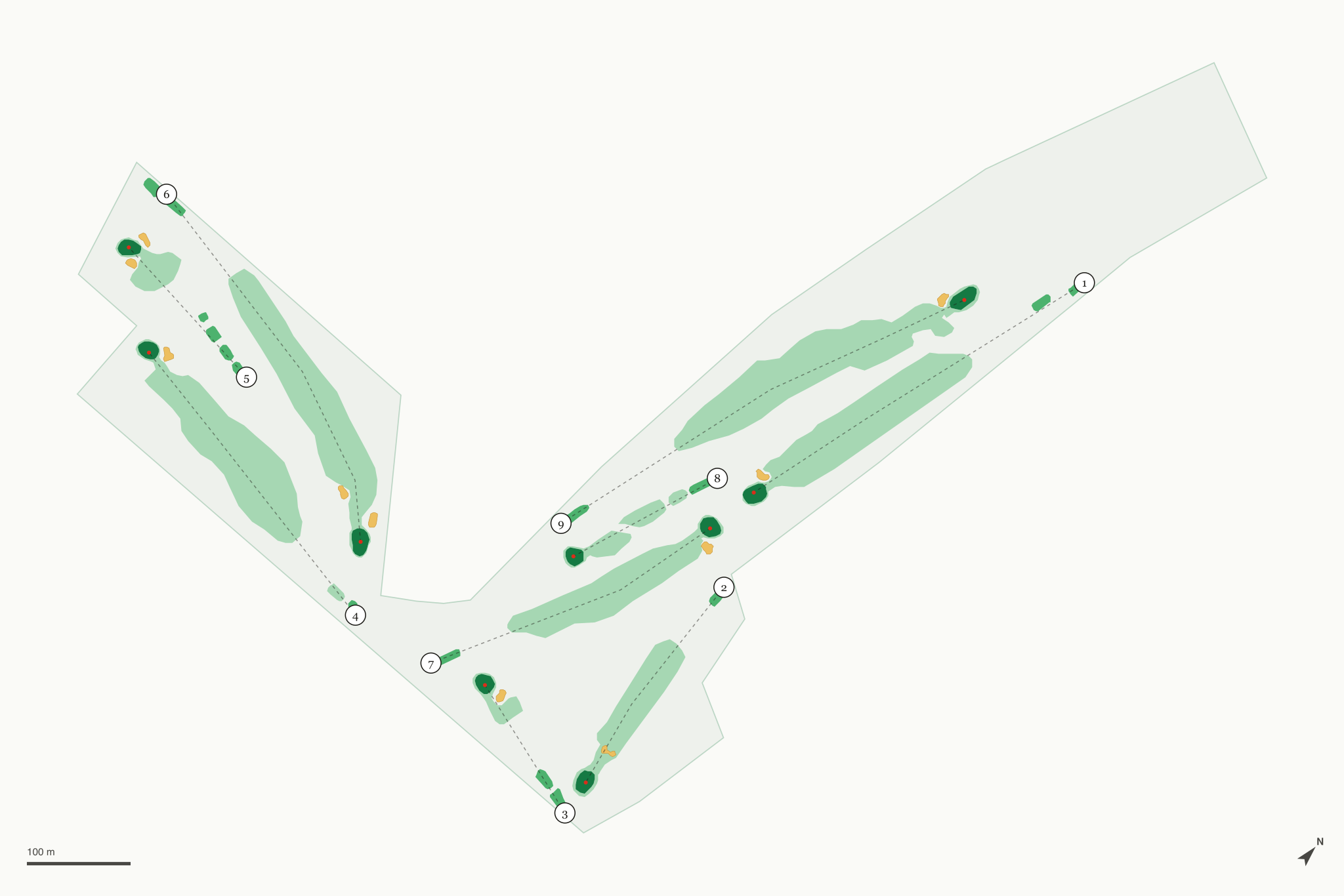 Map of Eaton Canyon Golf Course