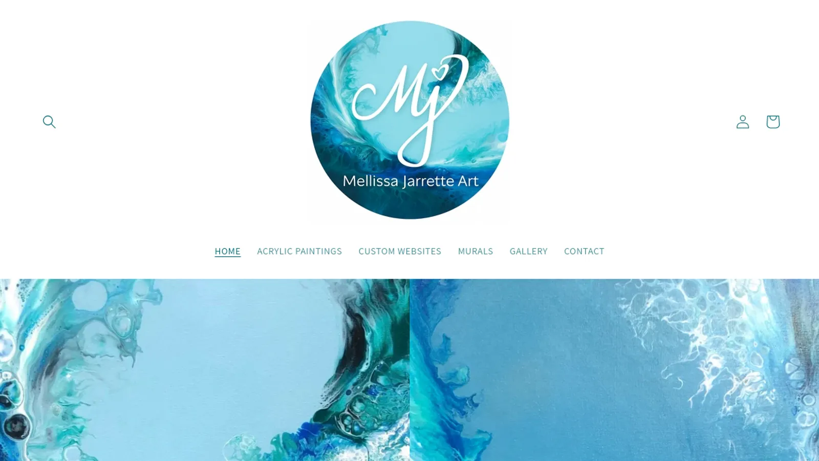 Screenshot of the Mellissa Jarrette Art homepage