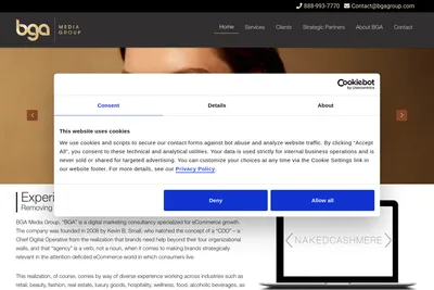 Screenshot of the BGA Media Group Inc homepage