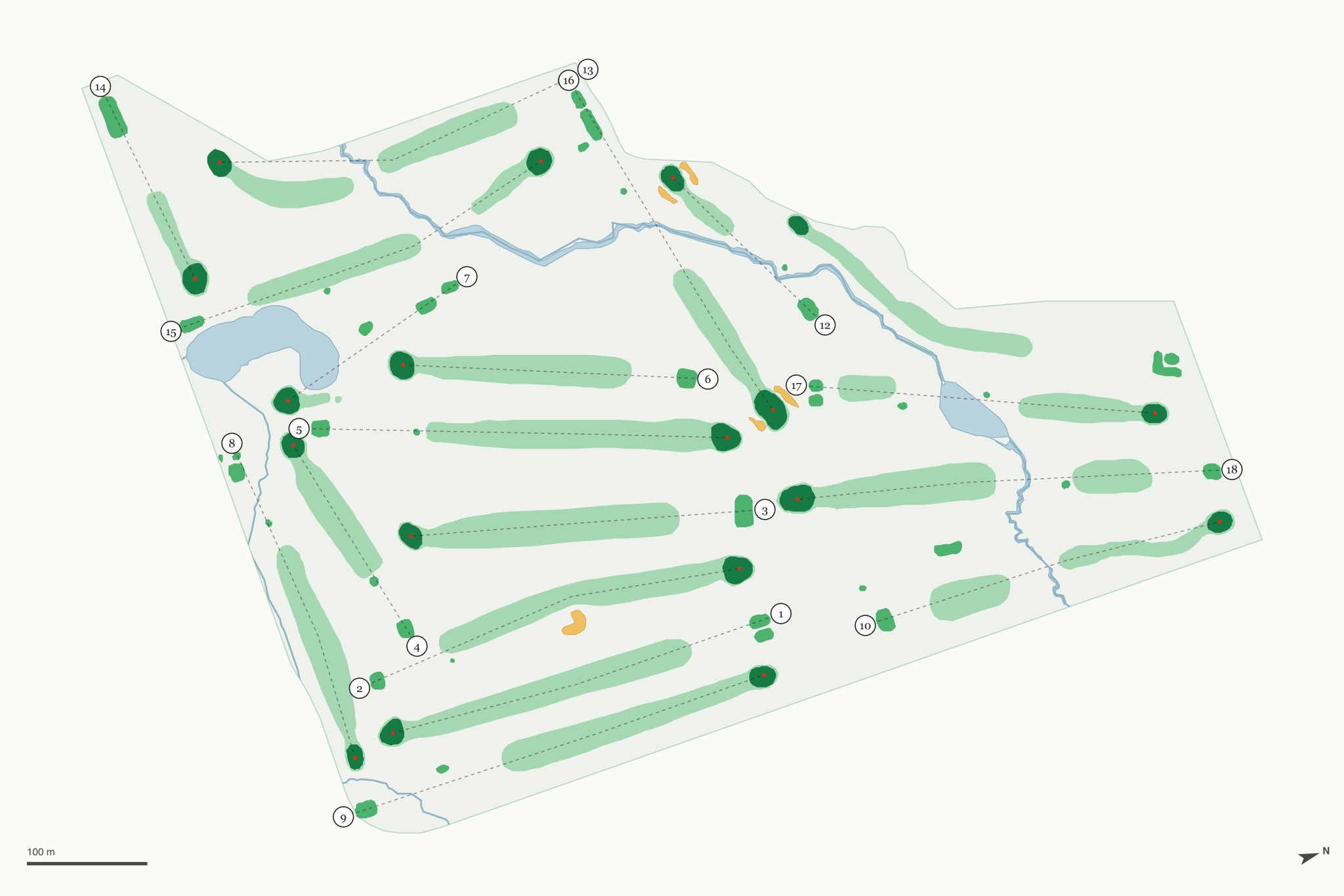 Map of Woodruff Golf Course