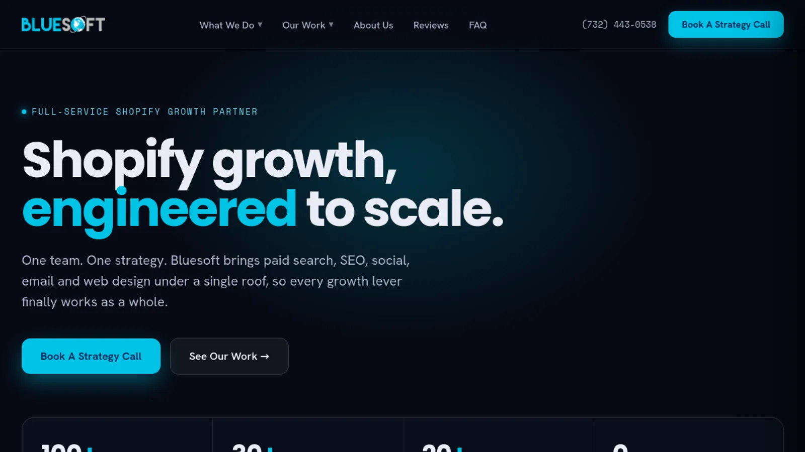 Screenshot of the Bluesoft Design homepage