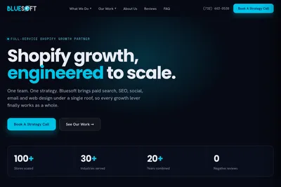 Screenshot of the Bluesoft Design homepage