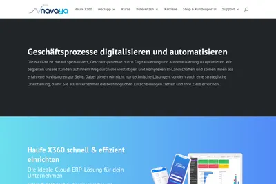 Screenshot of the NAVAYA GmbH homepage