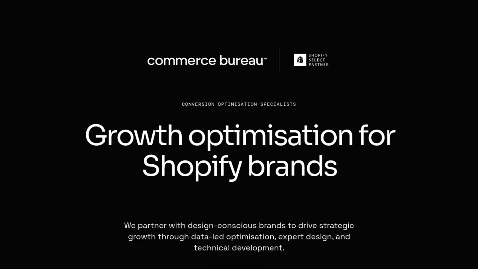 Screenshot of the The Commerce Bureau homepage