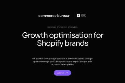 Screenshot of the The Commerce Bureau homepage