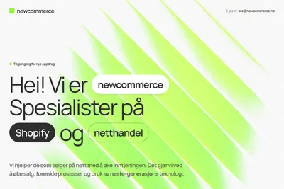 Screenshot of the newcommerce homepage