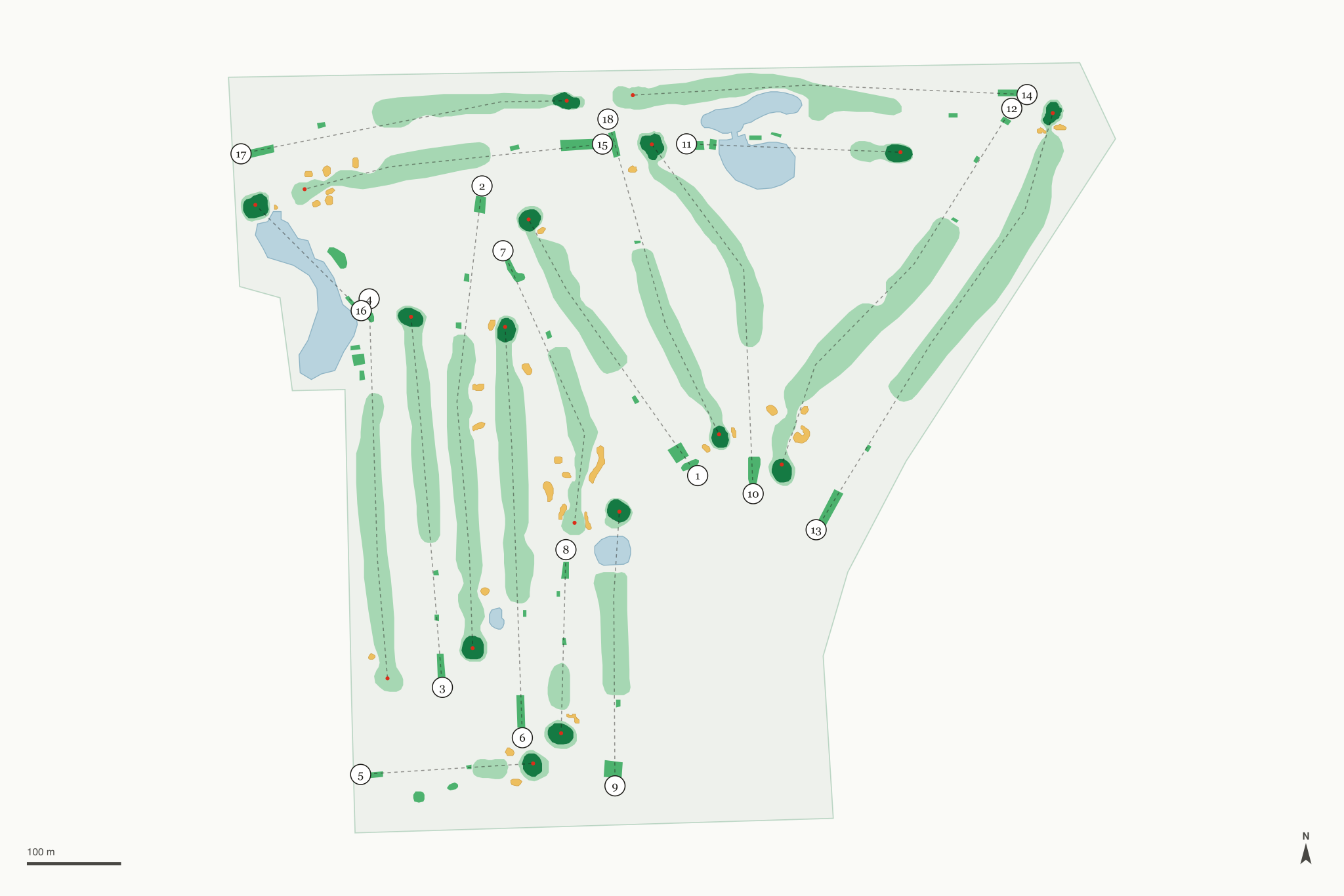 Map of Dunham Hills Golf Club
