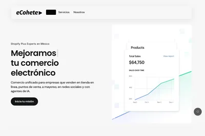 Screenshot of the eCohete homepage