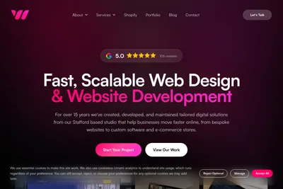 Screenshot of the Web Optic homepage