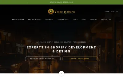 Screenshot of the Yellow.E.Stores homepage