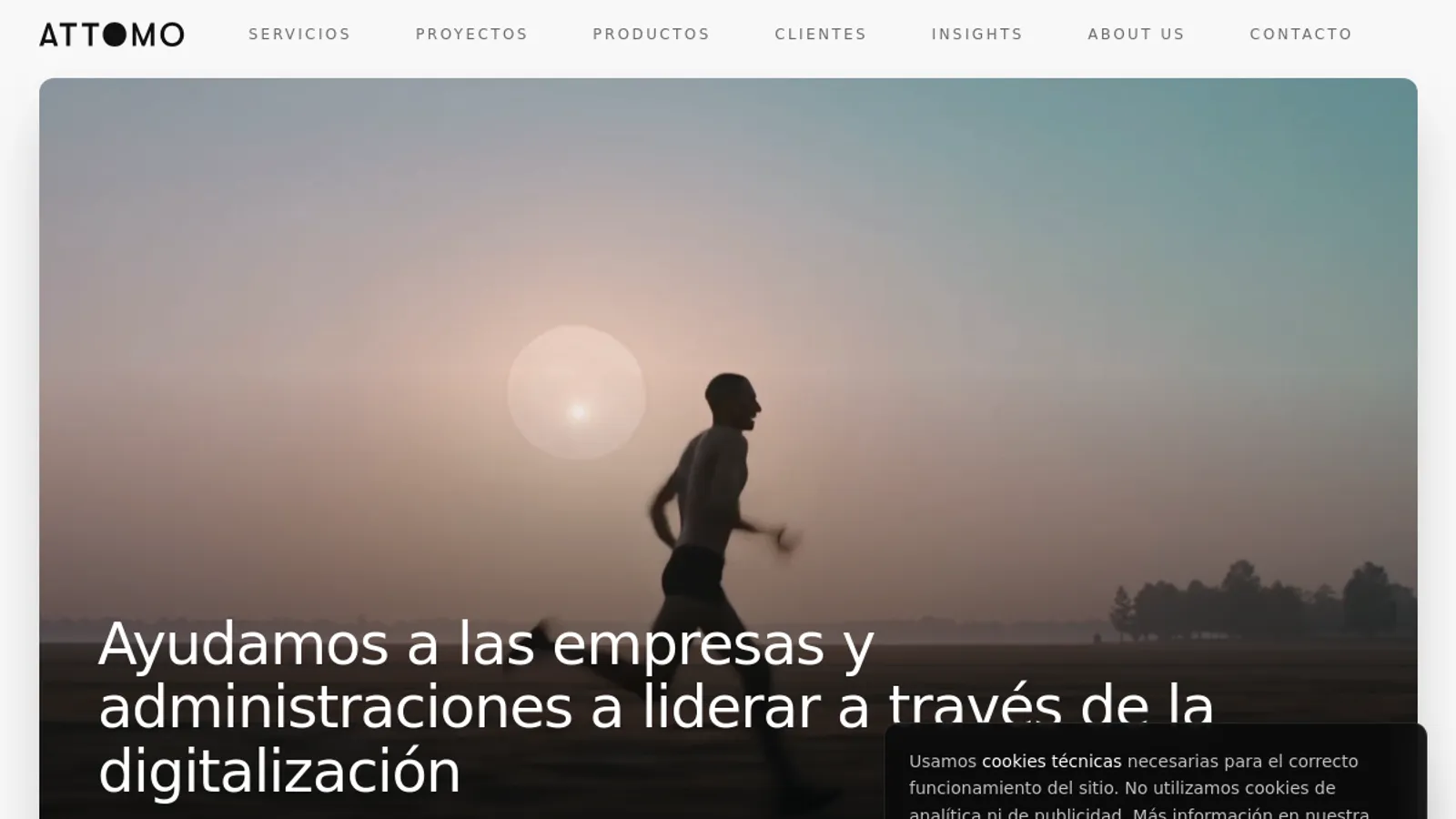 Screenshot of the ATTOMO Digital homepage