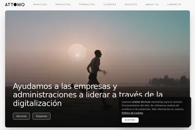 Screenshot of the ATTOMO Digital homepage