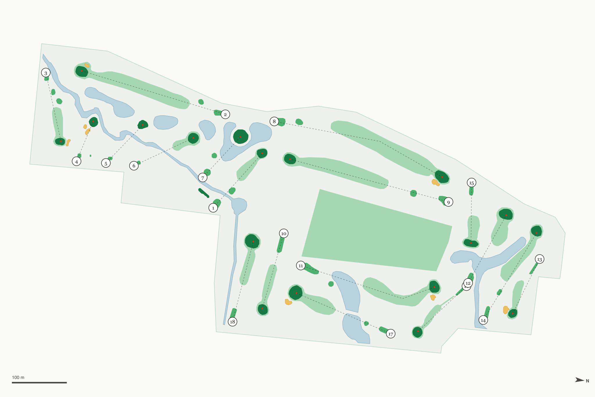 Map of Antelope Greens Golf Course