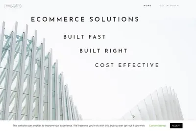 Screenshot of the FM Development homepage