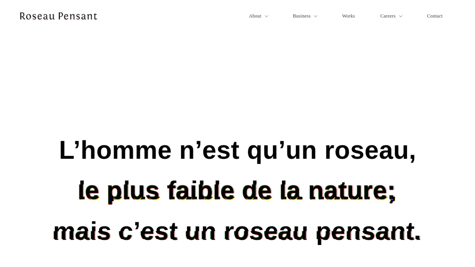 Screenshot of the 株式会社Roseau Pensant homepage