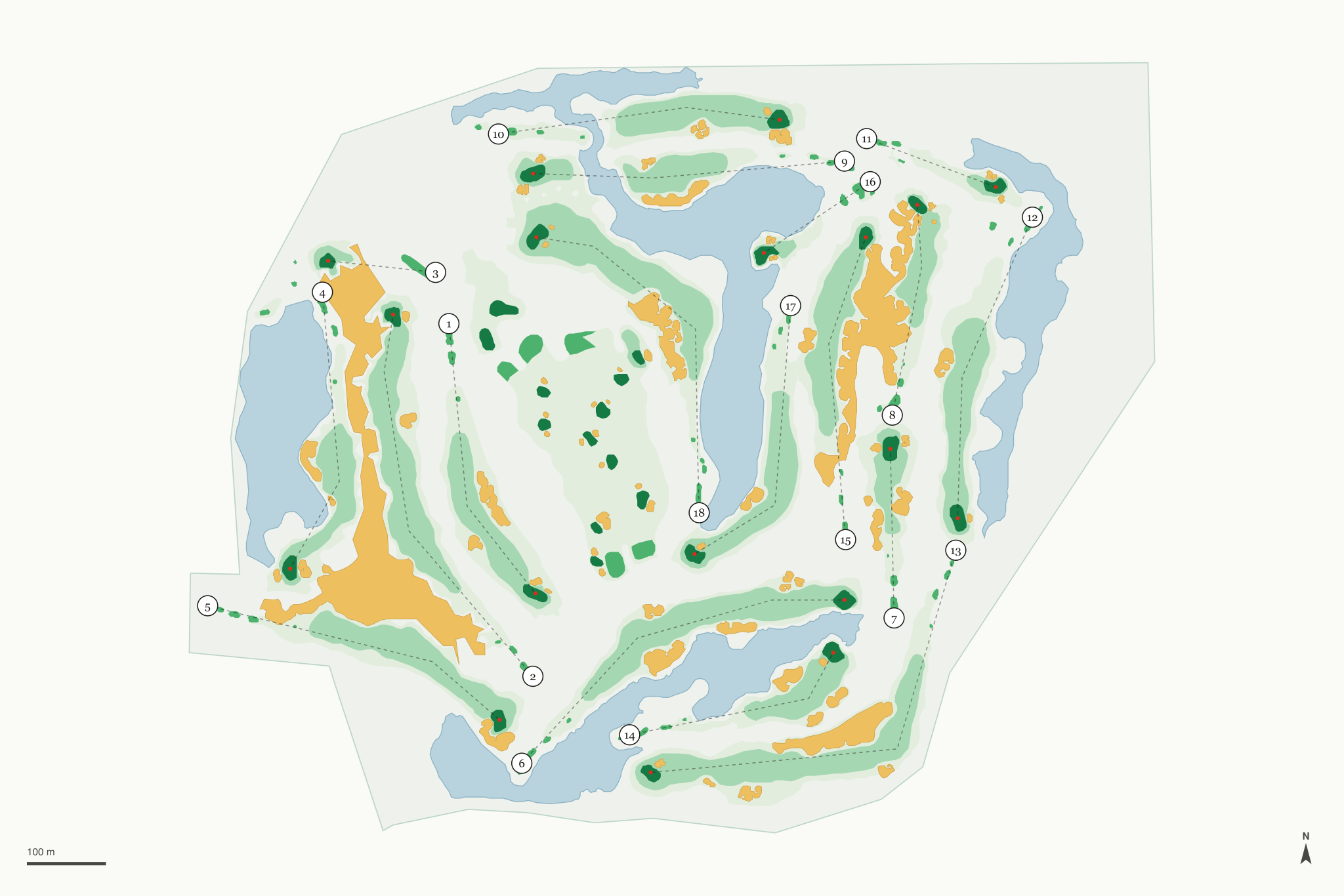 Map of Calusa Pines Golf Club